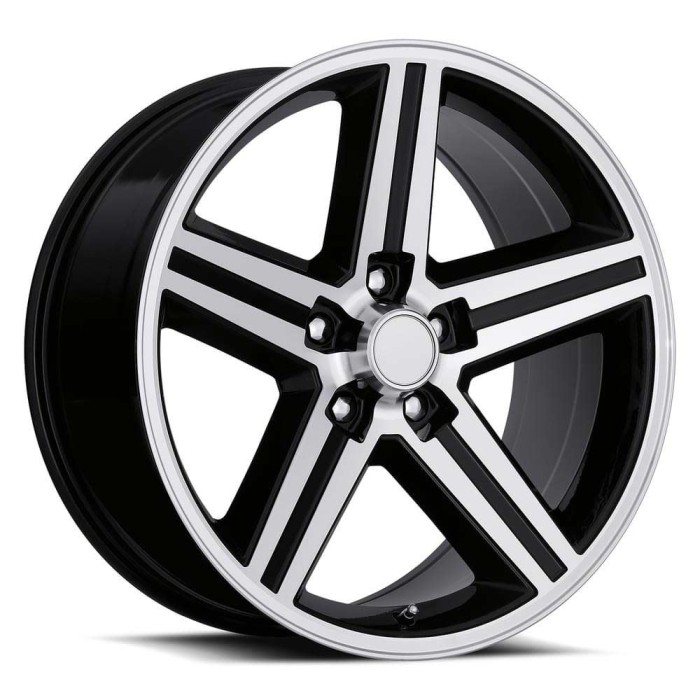 FR 11 - IROC Replica Wheels 22x9 5x5 +15 HB 78.1 HB IROC 5 Spoke Black/Machine Face