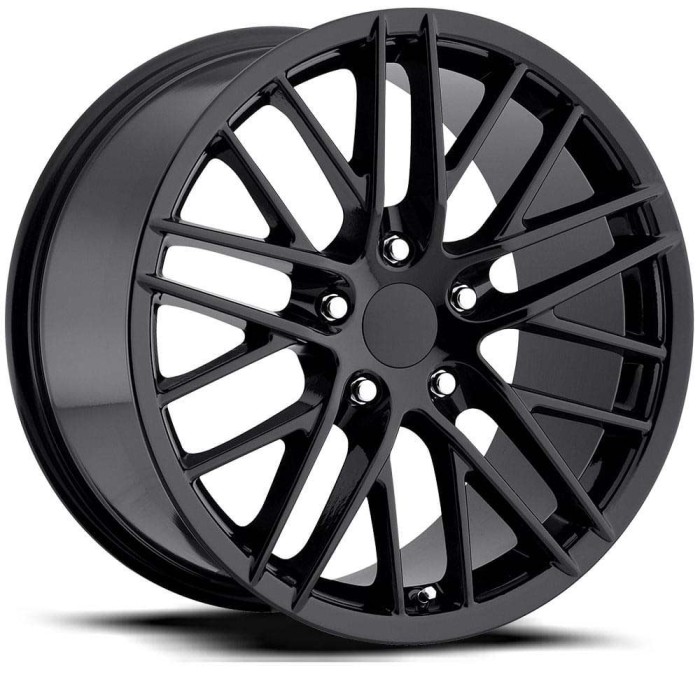 FR 15 - C6 ZR1 Corvette Replica Wheels 18X9.5 5X4.75 +40 HB 70.3 2009 C6 ZR1 Corvette Gloss Black 