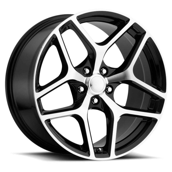 FR 27F - Z28 Camaro Replica Flow Form Wheels 20X10 5X120 +35 HB 66.9 Camaro Z28 Style 27 Gloss Black Machine Face With Cap