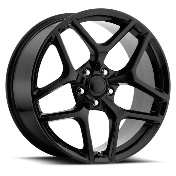 FR 27F - Z28 Camaro Replica Flow Form Wheels 20X10 5X120 +43 HB 66.9 Camaro Z28 Gloss Black With Cap