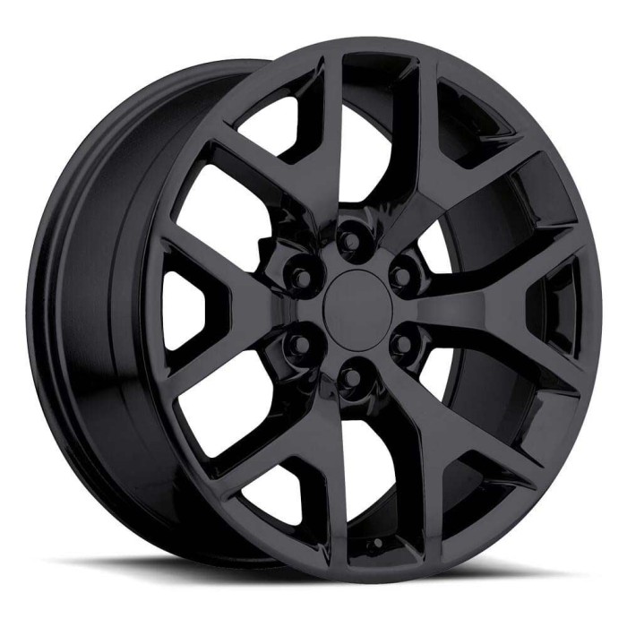 FR 44 - GMC Sierra Replica Wheels 22X9 6X5 +31 HB 78.1 TBSS Sierra Gloss Black With Cap