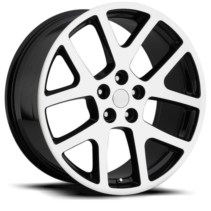FR 64 - Jeep Viper Replica Wheels 20X9 5X115 +18 HB 71.5 LX Viper Black Machine Face With Cap