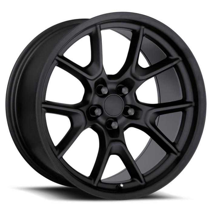 FR 66F - Dodge Anniversary Flow Form Replica Wheels 20X10.5 5X115 +22 HB 71.5 Satin Black With Cap