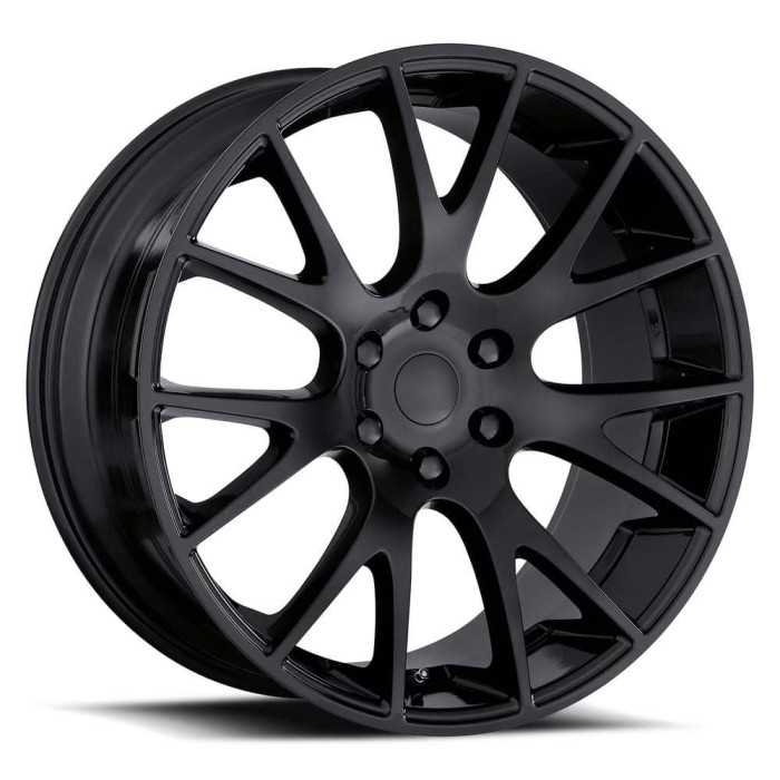 FR 70 - Ram Truck Hellcat Replica Wheels 22X10 6X5.5 +25.4 HB 77.8 Truck Hellcat Gloss Black With Cap