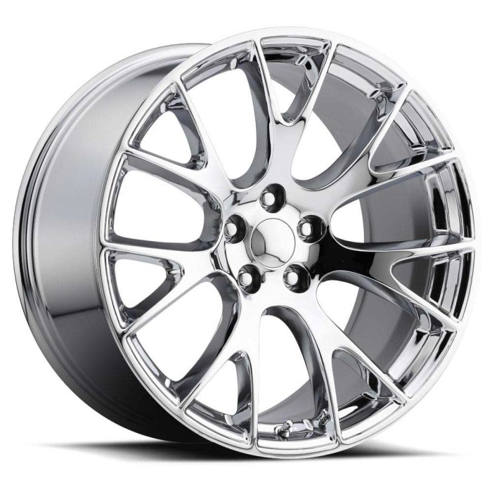 FR 70 - Jeep Hellcat Replica Wheels 22X9 5X5 +30 HB 71.5 Chrome With Cap