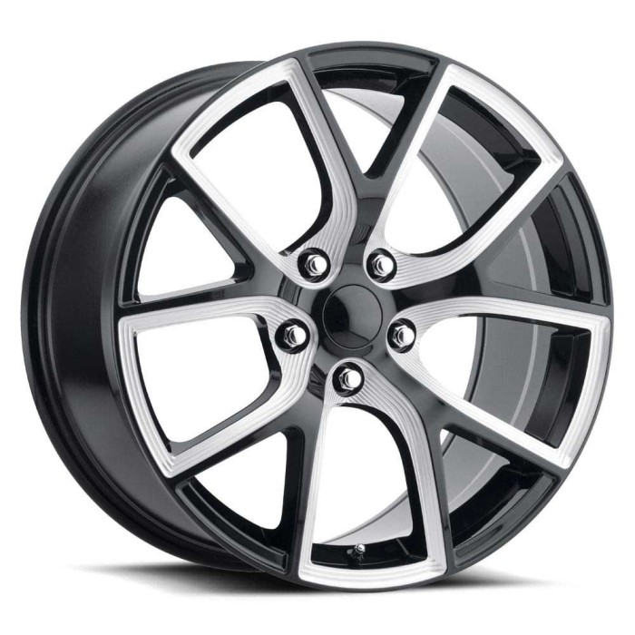 FR 75 - Jeep Trackhawk Replica Wheels 20X10 5X5 +50 HB 71.5 Gloss Black/Milled With Cap