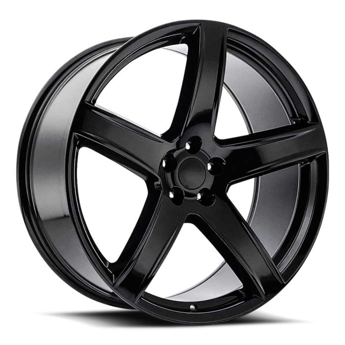 FR 77 - Dodge Hellcat HC2 Replica Wheels 24x10 5X5.5 +25.4 HB 77.8 Gloss Black With Cap