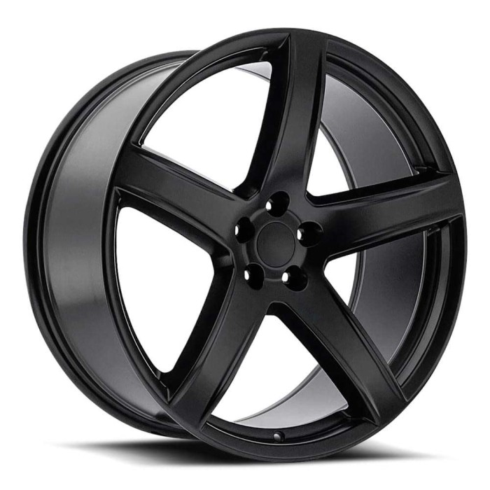 FR 77 - Dodge Hellcat HC2 Replica Wheels 22x10 5X5.5 +25.4 HB 77.8 Satin Black With Cap