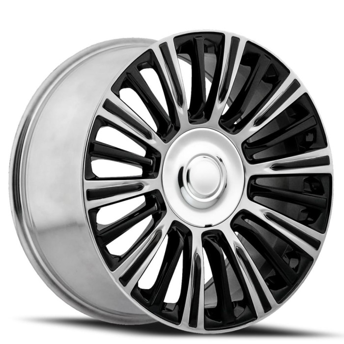 FR 91 - Escalade Platinum Replica Wheels 22X9 6X5.5 +28 HB 78.1 Gloss Black/Polished With Cap