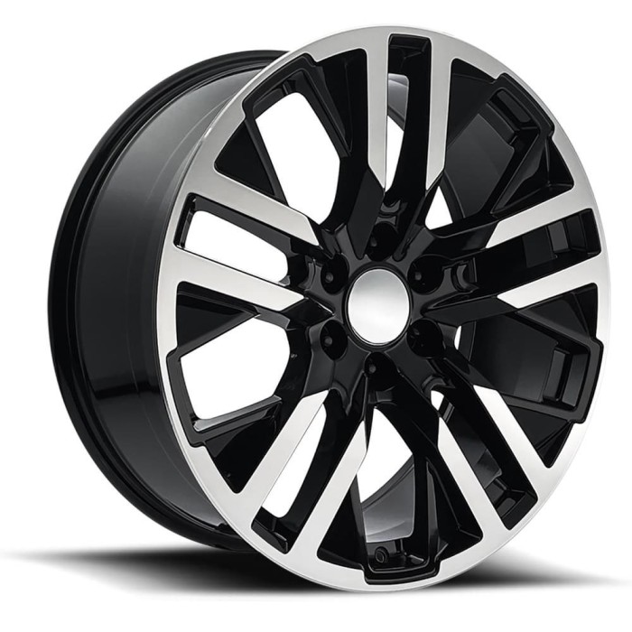 FR 96 - GMC CarbonPro Replica Wheels 24X10 6X5.5 +31 HB 78.1 Black Machine Face With Cap
