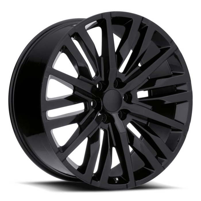 FR 97 - GM Split-6 Spoke Replica Wheels 22X9 6X5.5 +28 HB 78.1 Gloss Black With Cap