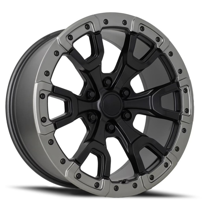 FR 99 - Ford Raptor Replica Wheels 20X9 6X135 +20 HB 87.1 Bronco Replica Satin Black/ Gray Ring With Cap