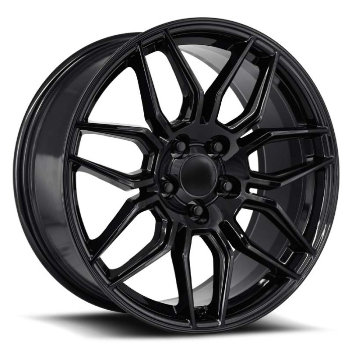 FR 401F – C8 ZO6 CORVETTE REPLICA WHEELS – CHROME 20X10 - +79 - Gloss Black