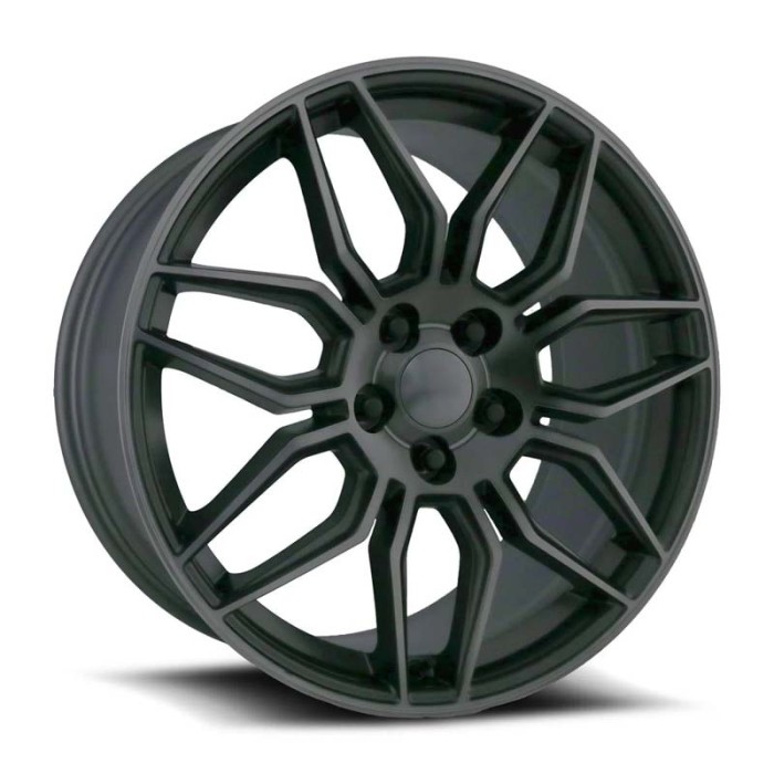 FR 401F – C8 ZO6 CORVETTE REPLICA WHEELS – CHROME 20X12 - +59 - Titanium Machined Face w/ Dark Clear Coat
