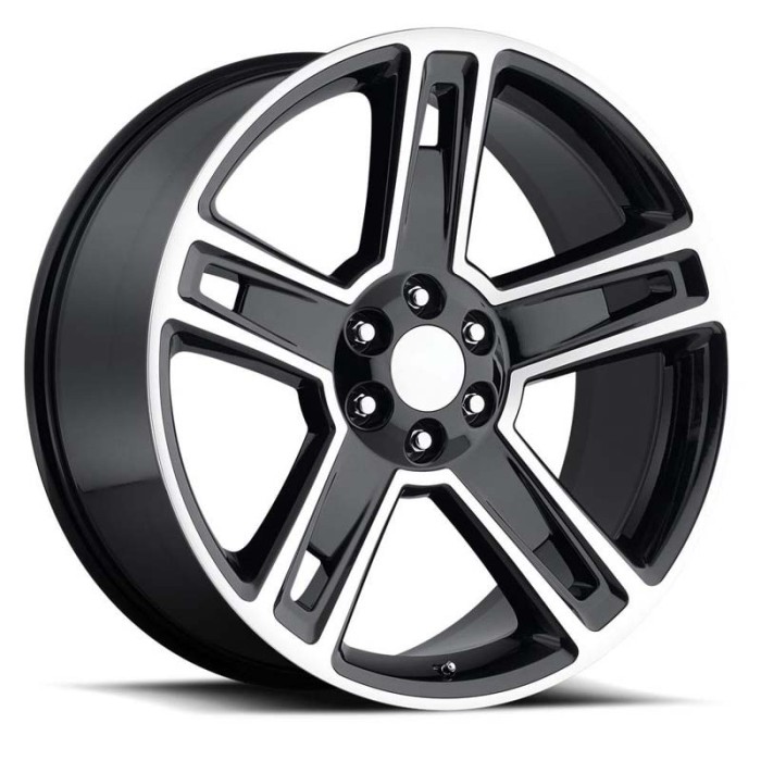 FR 34 – Chevrolet Silverado Replica Wheels - 20X12 6X5.5 - +24 - Black Machine Face with Cap