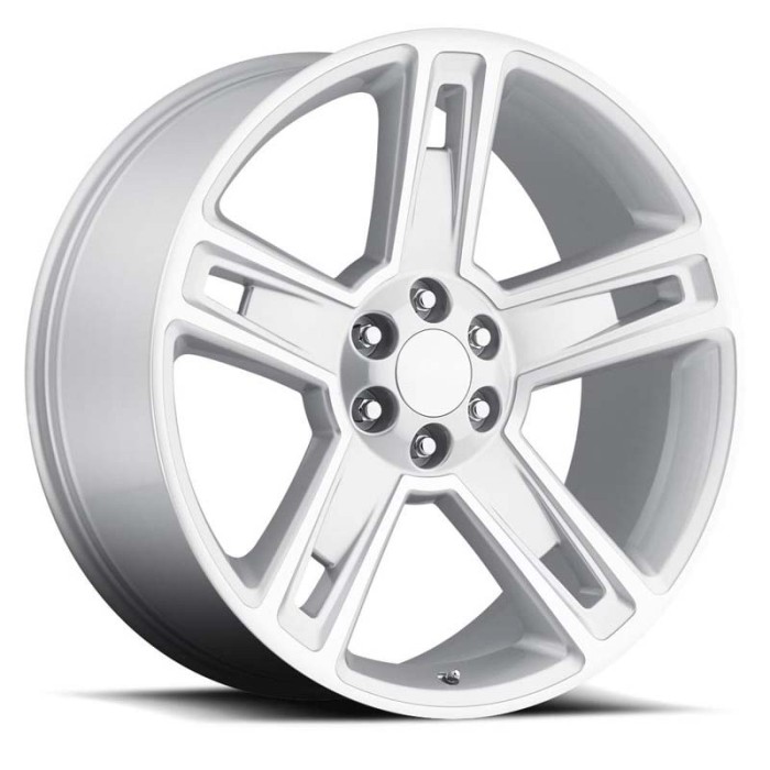 FR 34 – Chevrolet Silverado Replica Wheels - 20X12 6X5.5 - +24 - Silver Machine Face with Cap