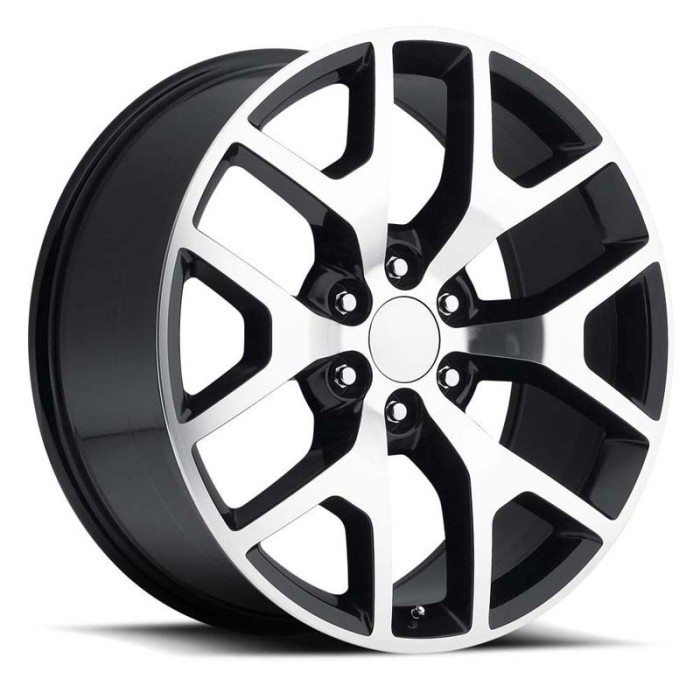FR 44 – GMC Sierra Replica Wheels 20X9 6X5.5 +27 - Black Machine Face With Cap
