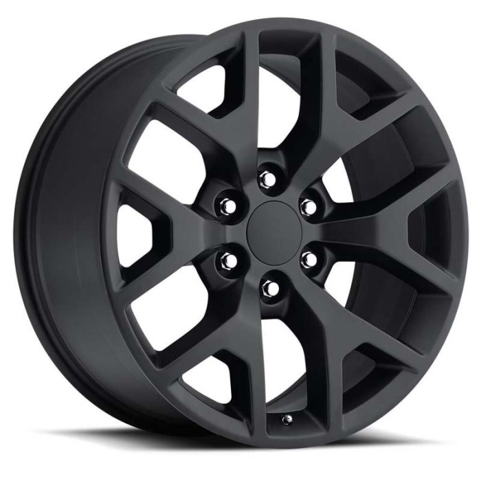 FR 44 – GMC Sierra Replica Wheels 20X9 6X5.5 +27 - Satin Black With Cap