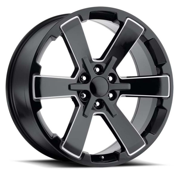 FR 45 – GMC Dual Six Star Replica Wheels -
 22X9 6X5.5 +24 - Black Ball Milled With Cap