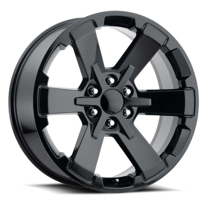 FR 45 – GMC Dual Six Star Replica Wheels -
 22X9 6X5.5 +24 - Gloss Black With Cap