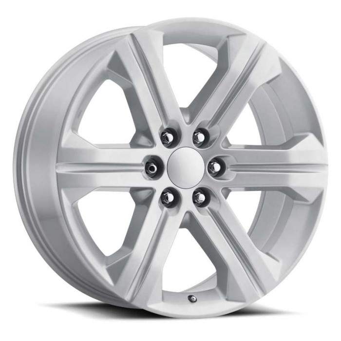 FR 47 – GMC Sierra Replica Wheels 22X9 6X5.5 +24 Satin Silver With Cap