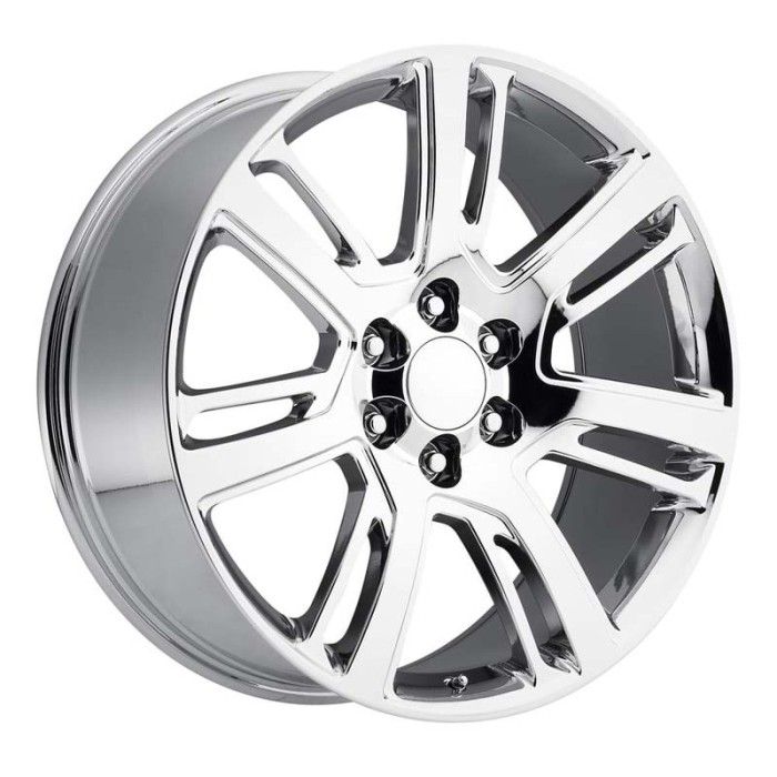FR 48 – Cadillac Escalade Replica Wheels
 22X9 6X5.5 +31 Chrome With Cap
