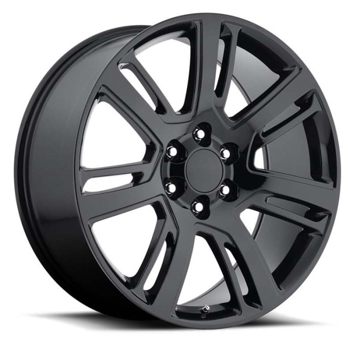 FR 48 – Cadillac Escalade Replica Wheels
 24X10 6X5.5 +31 Gloss Black With Cap