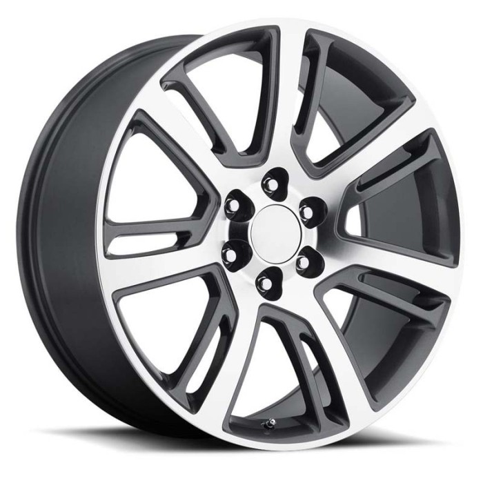 FR 48 – Cadillac Escalade Replica Wheels
 24X10 6X5.5 +31 Grey Machine Face With Cap