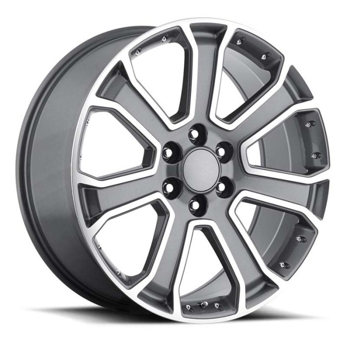 FR 49 – GMC Yukon Denali Replica Wheels
 22X9 6X5.5 +31 Grey Machine Face With Cap
