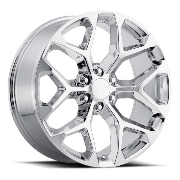 FR 59 – Chevrolet Truck Snowflake Replica Wheels - 26X10 6X5.5 +30 - Chrome With Cap