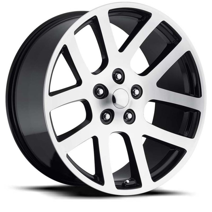 FR 60 – Ram Truck SRT10 Replica Wheels - 24X10 5X5.5 +25.4 - Black Machine Face With Cap