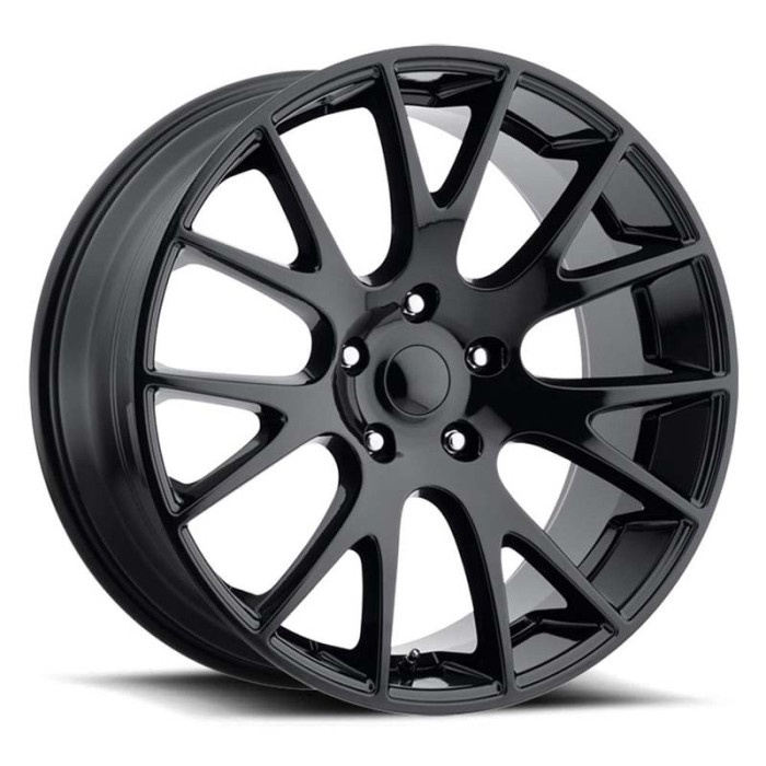 FR 70 – Dodge Hellcat Replica Wheels 22X10 5x115 +18 - Gloss Black With Cap