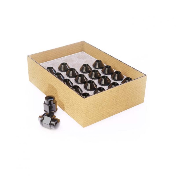 Install Kit - Bulge Acorn Black 12mm x 1.5 – 20 Lugs