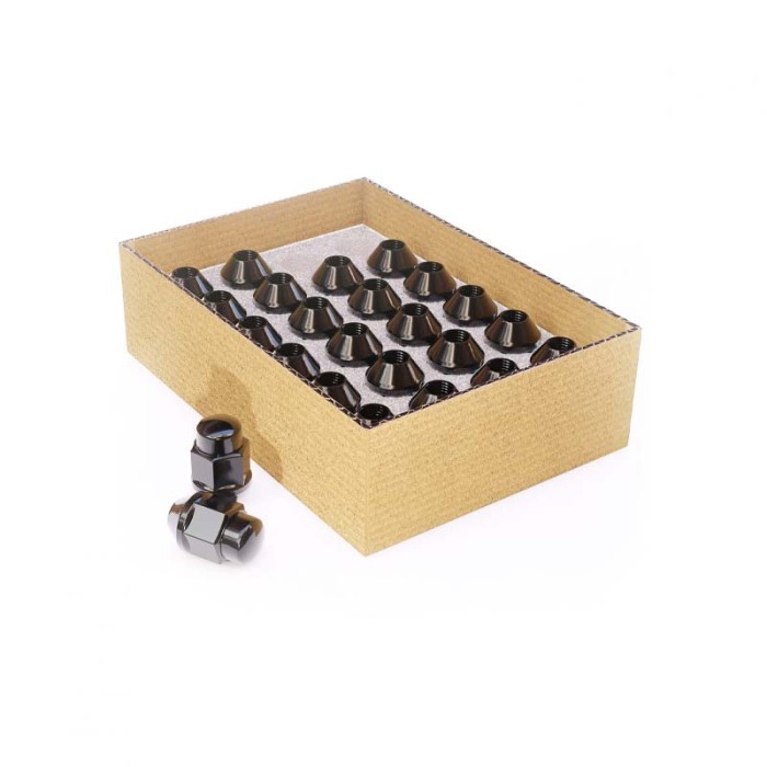 Install Kit - Bulge Acorn Black 12mm X 1.5 – 24 Lugs