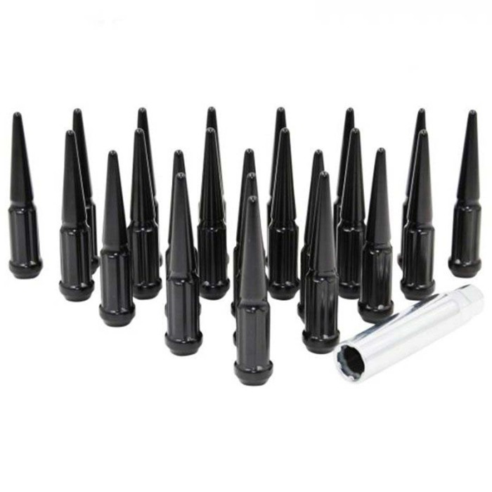 Install Kit - 12mm X 1.5 Spline Spike - Black - 5 Lug