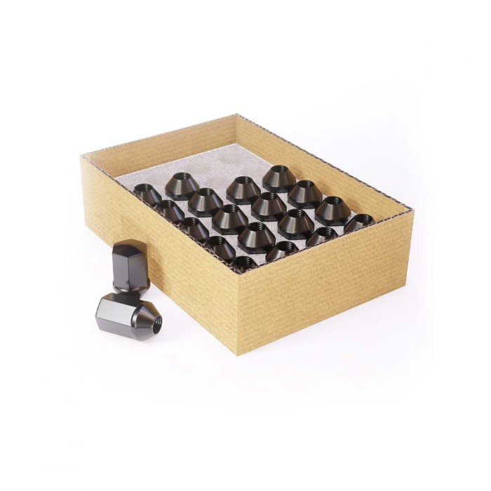 Install Kit - Factory Style Black 9/16″ (7/8) Dodge/Jeep/Ram – 20 Lugs