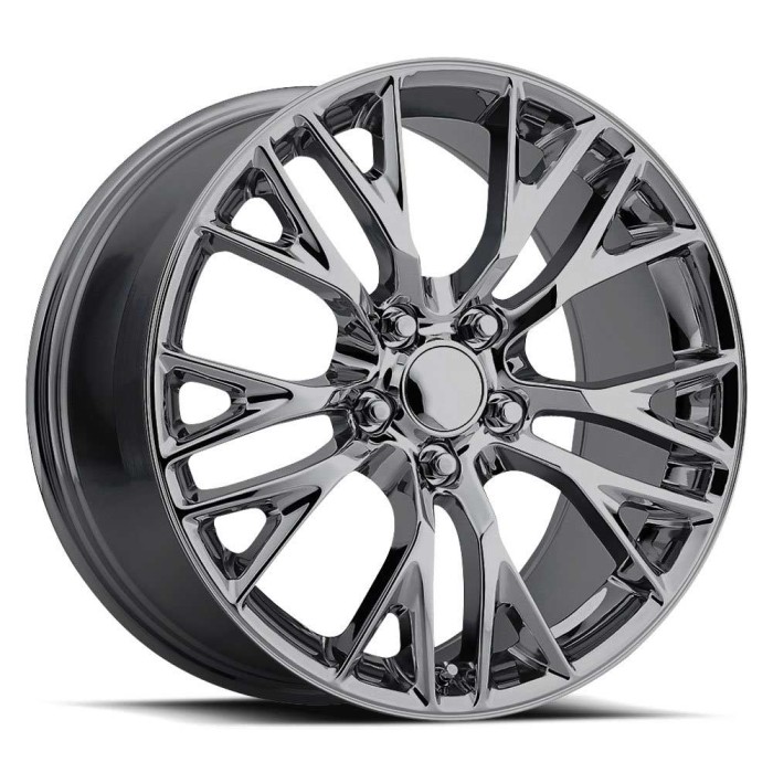 FR 22 – C7 ZO6 Corvette Replica Wheels 17X8.5 5X4.75  +56 - PVD Black Chrome