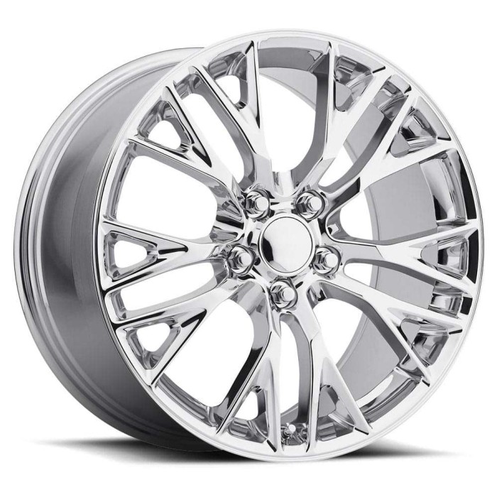 FR 22 - C7 ZO6 Corvette Replica Wheels 19X10 5X4.75 +56 HB 70.3 2015 C7 Z06 Chrome With Cap