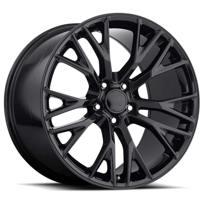 FR 22 - C7 ZO6 Corvette Replica Wheels 19X10 5X4.75 +56 HB 70.3 2015 C7 Z06 Gloss Black With Cap