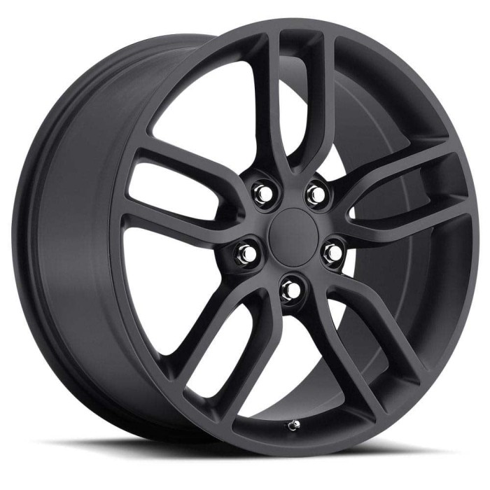 FR 26 - C7 Z51 Corvette Replica Wheels 19X10 5X4.75 +79 HB 70.3 2015 Corvette Style 26 Z51 Satin Black  With Cap
