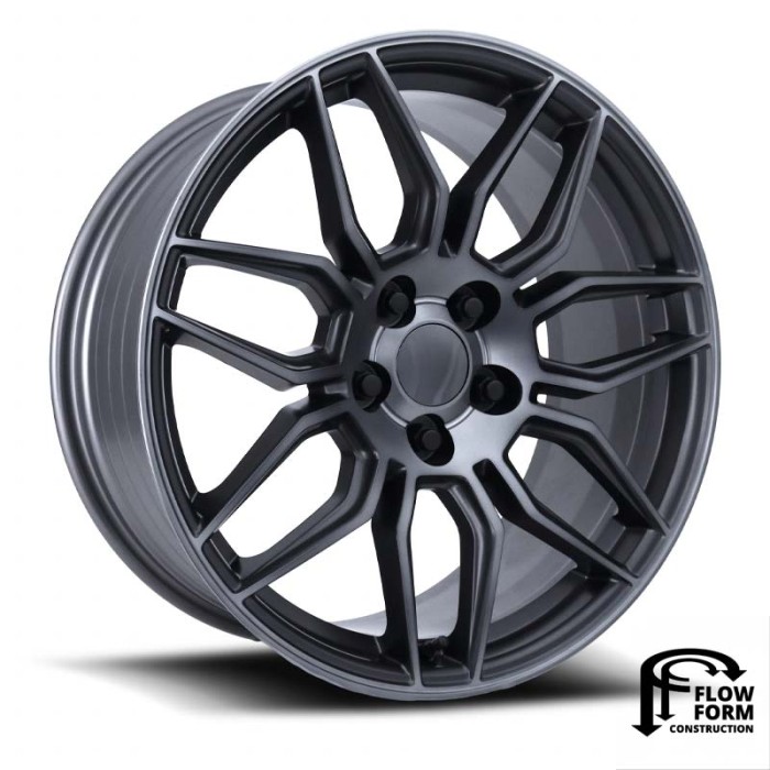 FR 401F – Flow Formed C8 Z06 Corvette Replica Wheels 20X12 - +59 - Titanium Machined Face w/ Dark Clear Coat