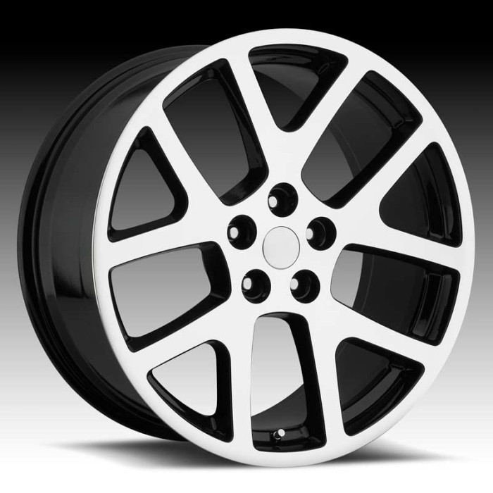 Dodge Viper Gloss Black/Machine Face & Lip 22X9 5X115 - 18