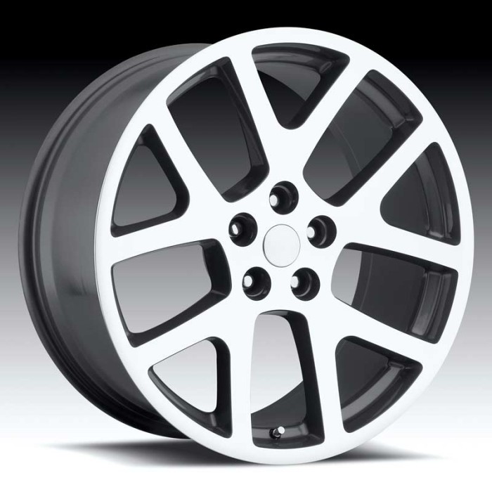 Dodge Viper Gunmetal/Machine Face & Lip 22X9 5X115 - 18
