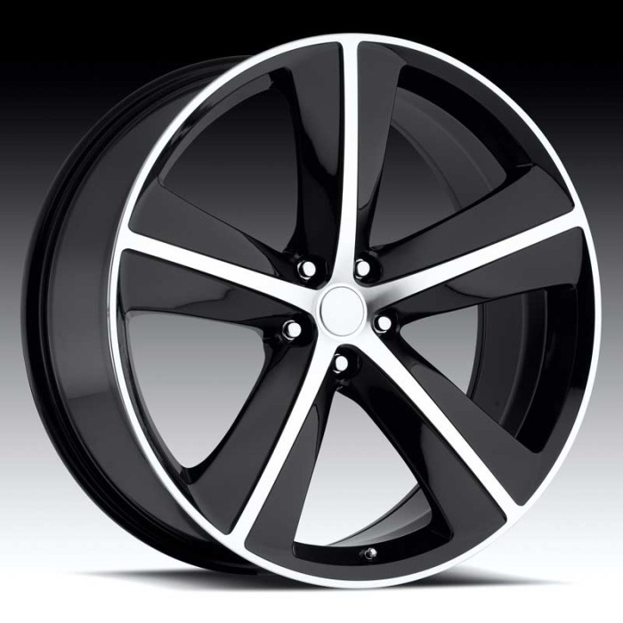 Dodge Challenger Gloss Black/Machine Face 22X10 5X115 - 18