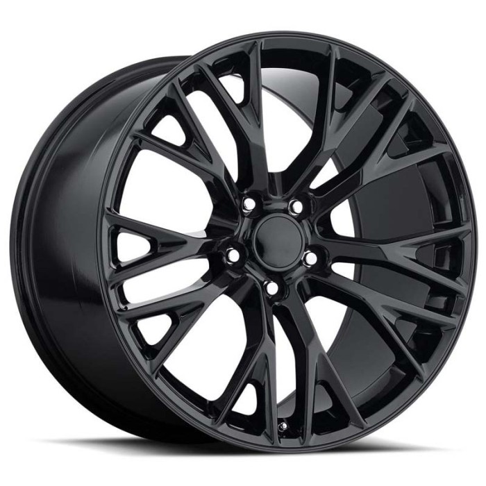 FR 22 – C7 ZO6 Corvette Replica Wheels 20X12 5X4.75 - +59 - Gloss Black with Cap