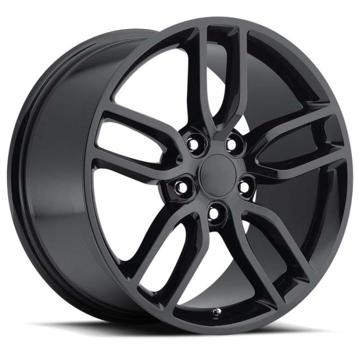 FR 26 - C7 Z51 Corvette Replica Wheels 20X10 5X4.75 +79 - Gloss Black With Cap