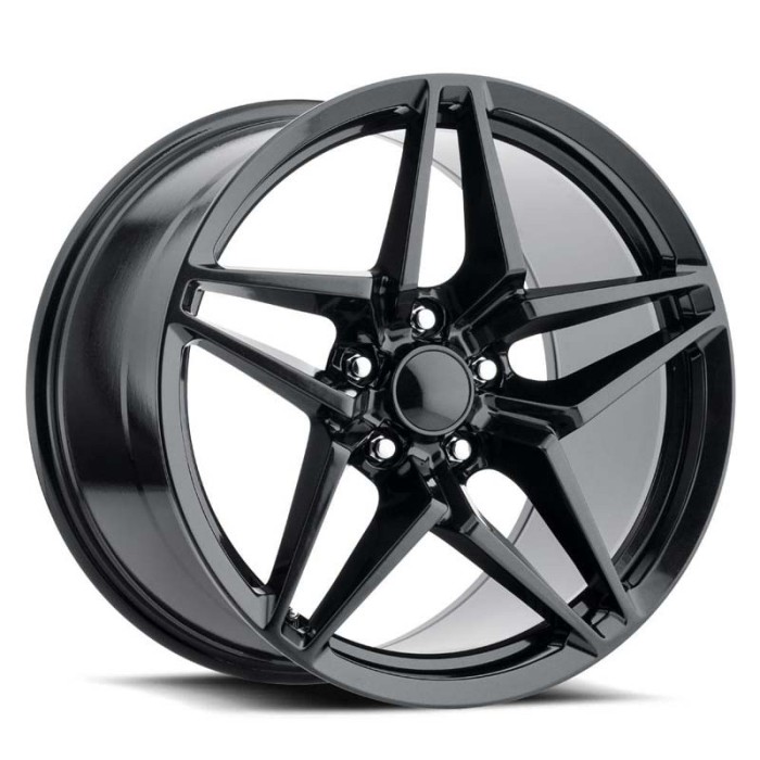 FR 29 ZR1 Corvette Replica Wheels 18X8.5 5X4.75 +56 - Carbon Black with Cap