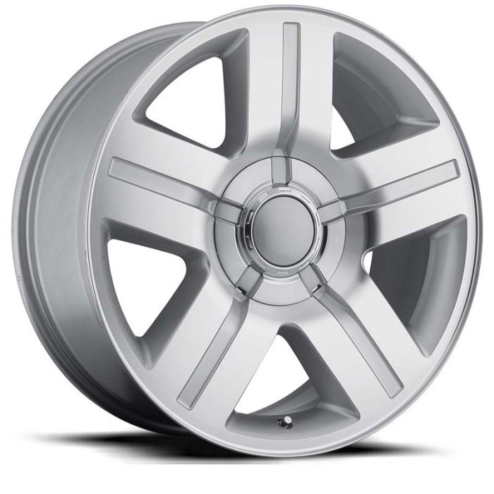 FR 37 – Chevrolet Texas Silverado Replica Wheels 22X9 5X5 - +0 - Silver Machine Face with Cap